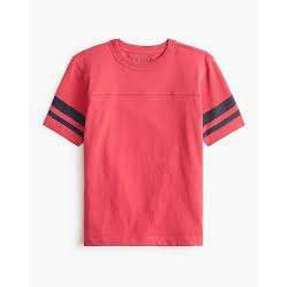 Crewcuts Boys M Short Sleeve Stripe Tee Red Cotton‎ Casual Everyday Sporty NWT
